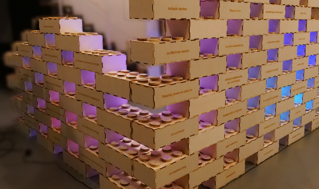 wooden lego brick wall